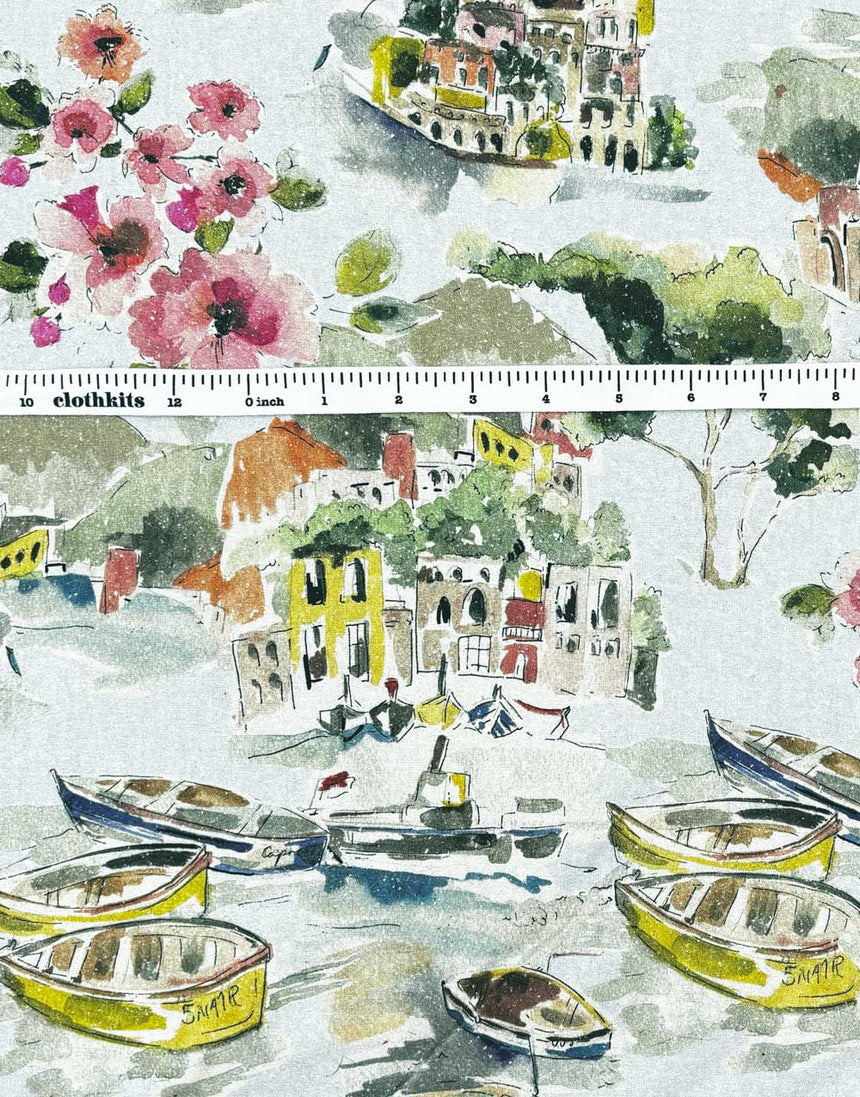 Life in Venice Silk Cassia Noil Fabric, Lady McElroy