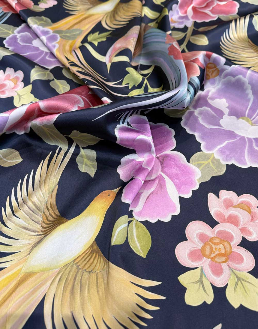Liberty Fabrics Belgravia Silk Satin Fabric, Tropical Shawl B