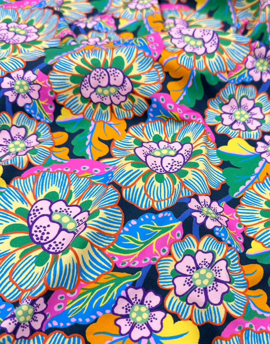 Remnant 1m -Liberty Fabrics Cargreen Stretch Swimwear Fabric, Clifford Bright