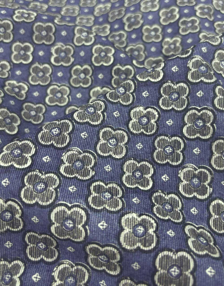 Liberty Fabrics Rossmore Cotton Corduroy, Little Clover Blue