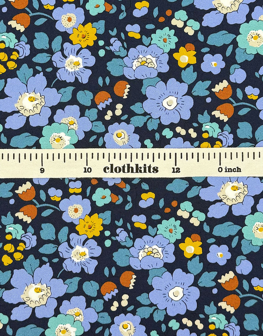 Liberty Fabrics Stretch Gabardine Cotton Fabric, Betsy Meadow A