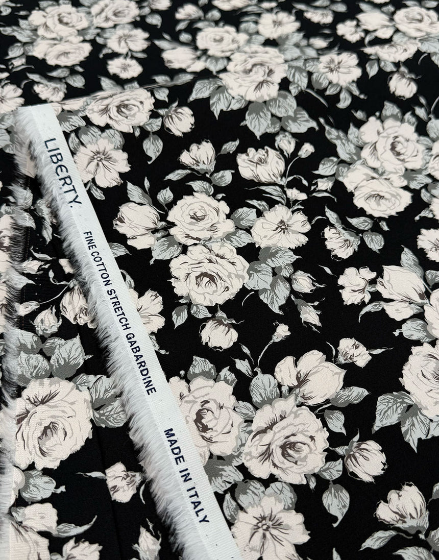 Liberty Fabrics Stretch Gabardine Cotton Fabric, Carline Rose A