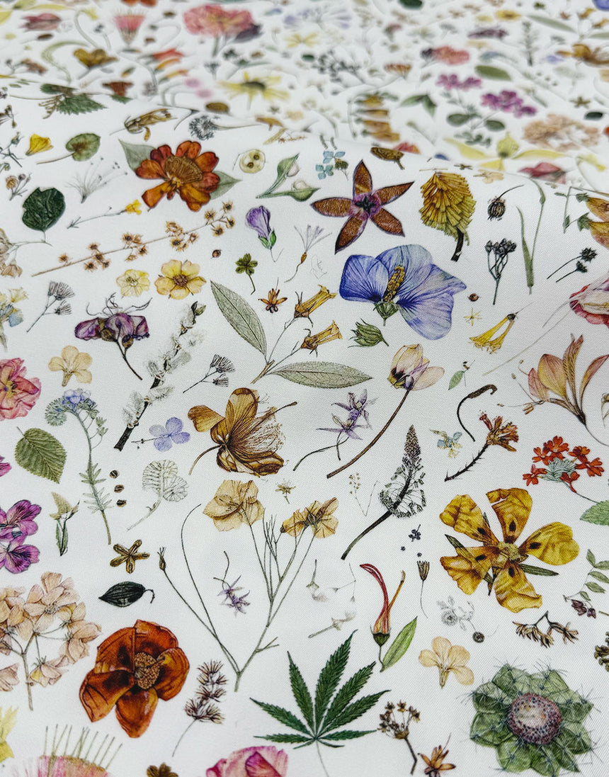 Liberty Fabrics Stretch Gabardine Cotton Fabric, Floral Eve A