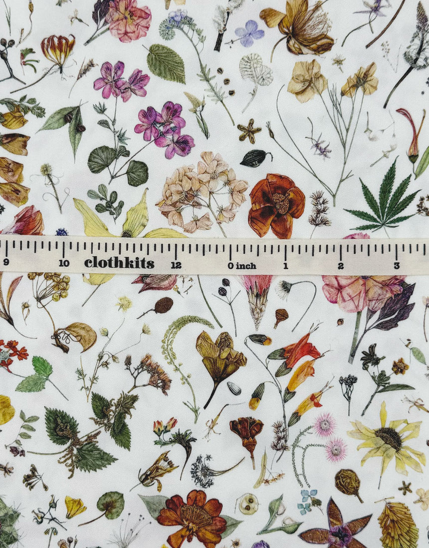 Liberty Fabrics Stretch Gabardine Cotton Fabric, Floral Eve A