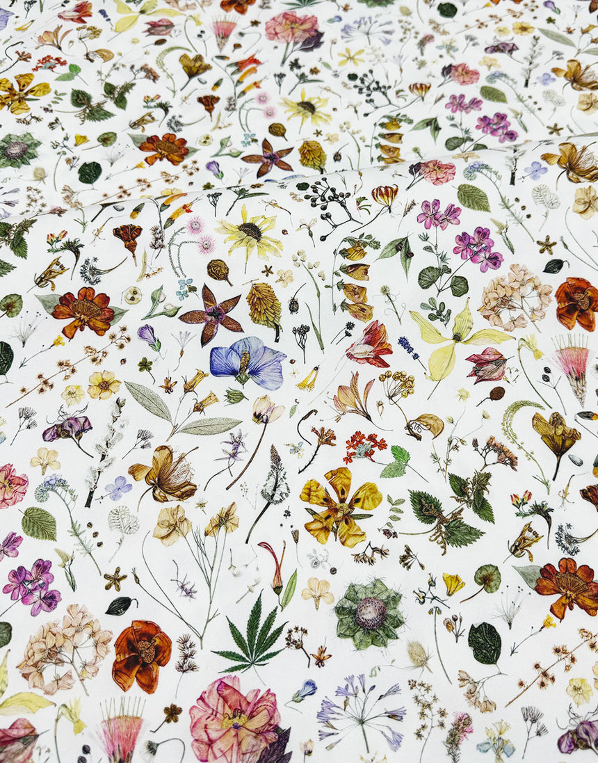 Liberty Fabrics Stretch Gabardine Cotton Fabric, Floral Eve A