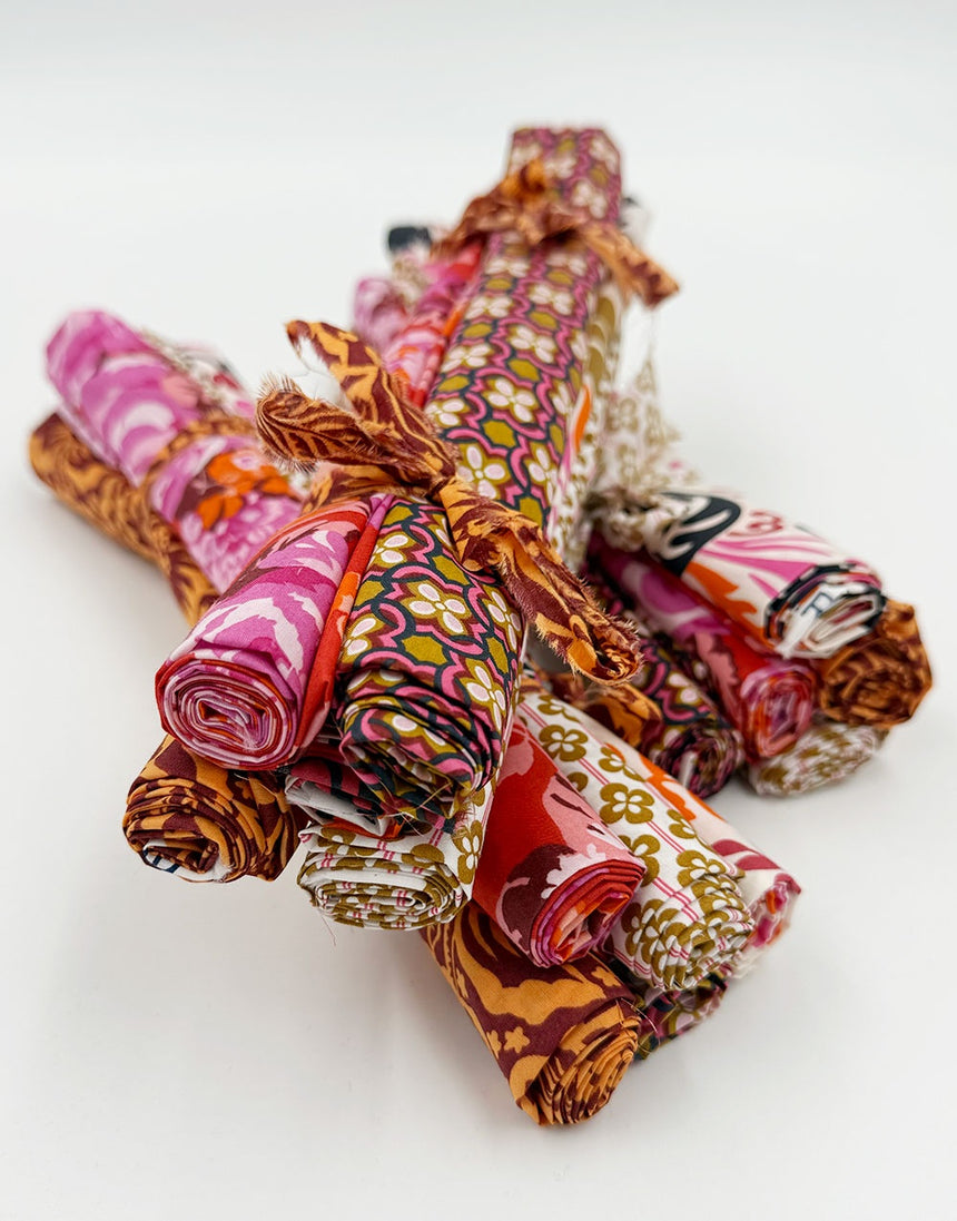 Liberty Fabrics Tana Lawn® Fat Quarter Bundle, Floral Rebellion - Berry & Ochre Palette