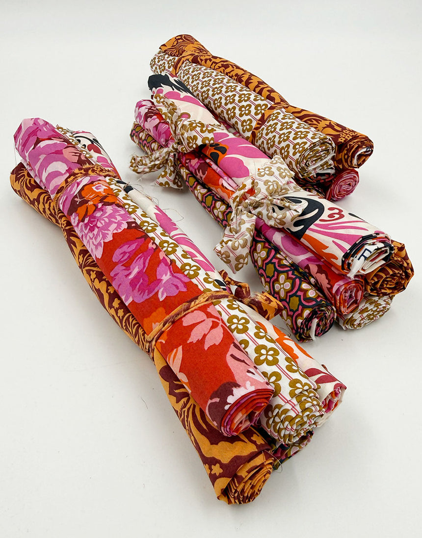 Liberty Fabrics Tana Lawn® Fat Quarter Bundle, Floral Rebellion - Berry & Ochre Palette