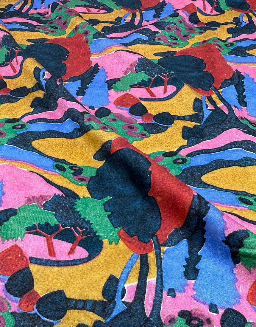 Liberty Fabrics Bickington Satin Viscose, Autumn Forest A