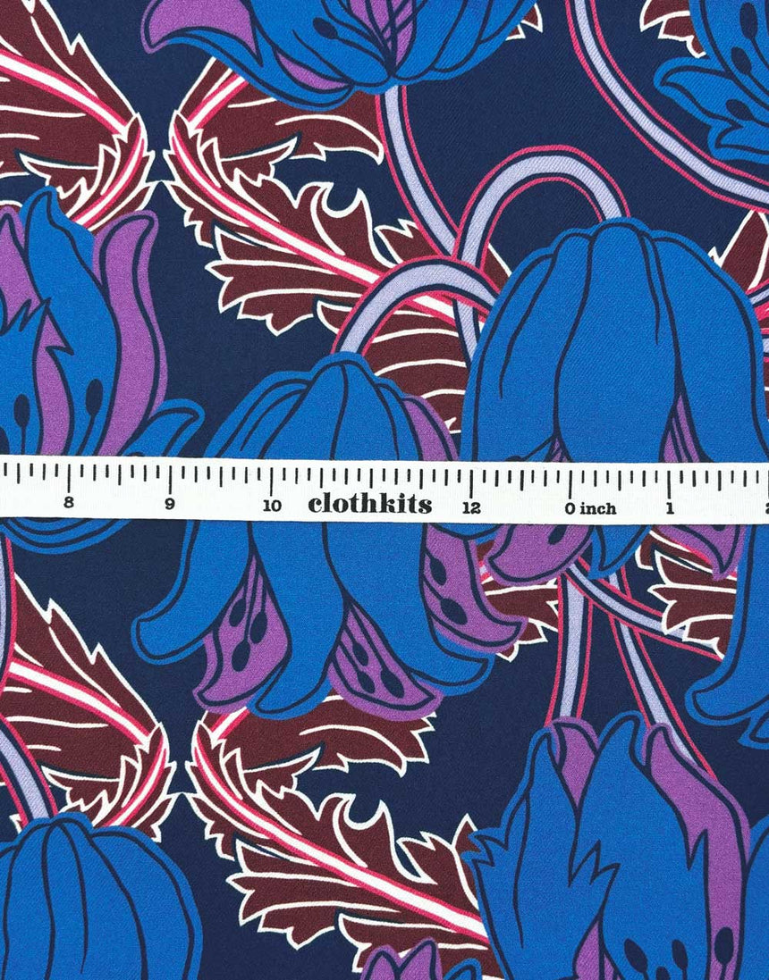 Liberty Fabrics Whitcombe Viscose Twill, Evelyn Dawn Blue