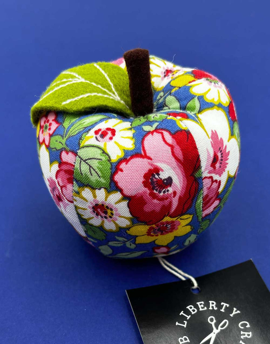 Blue Apple Pin Cushion, Liberty Fabrics