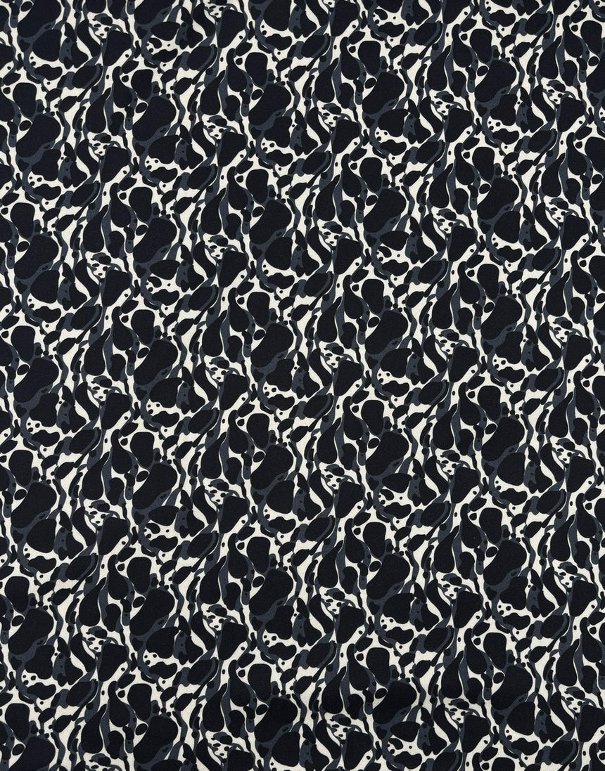 Black Inky Fusion Light & Lush Viscose Fabric