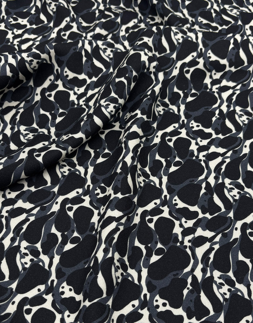 Black Inky Fusion Light & Lush Viscose Fabric