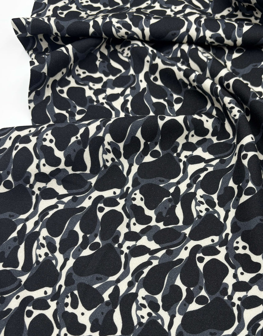 Black Inky Fusion Light & Lush Viscose Fabric