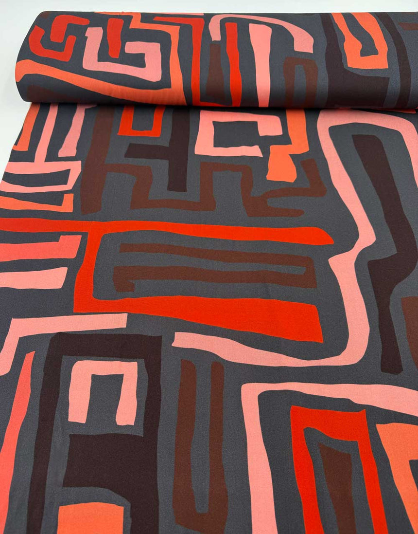 Sunset Studio Lines Light & Lush Viscose Fabric