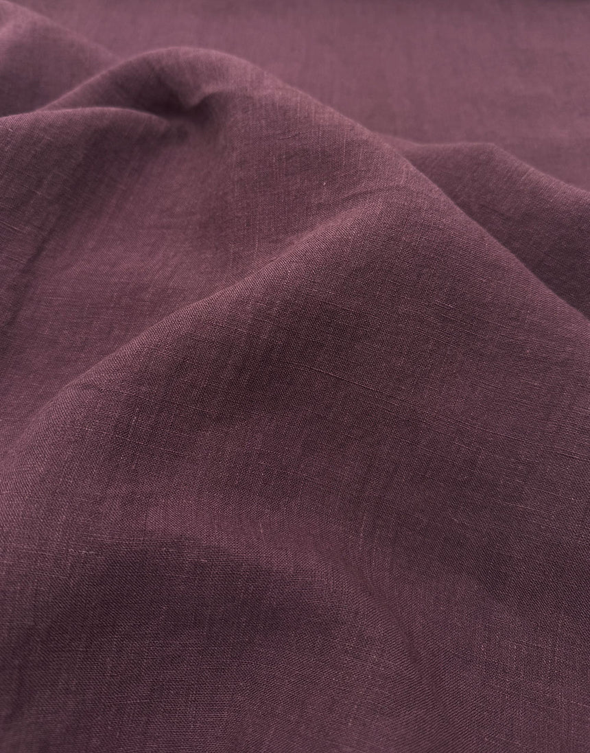 Ischia Washed Linen Fabric, Plum