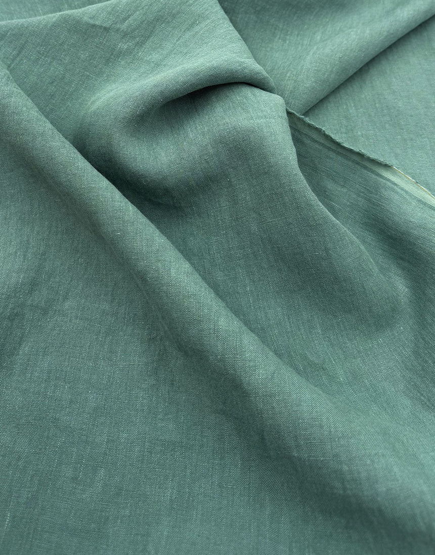 Ischia Washed Linen Fabric, Salvia