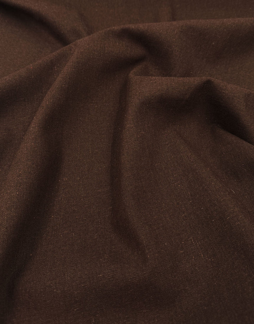 Brown Linen Rayon Blend Fabric