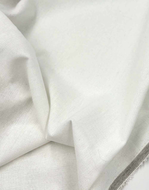 Remnant 2m - White Linen Rayon Blend Fabric