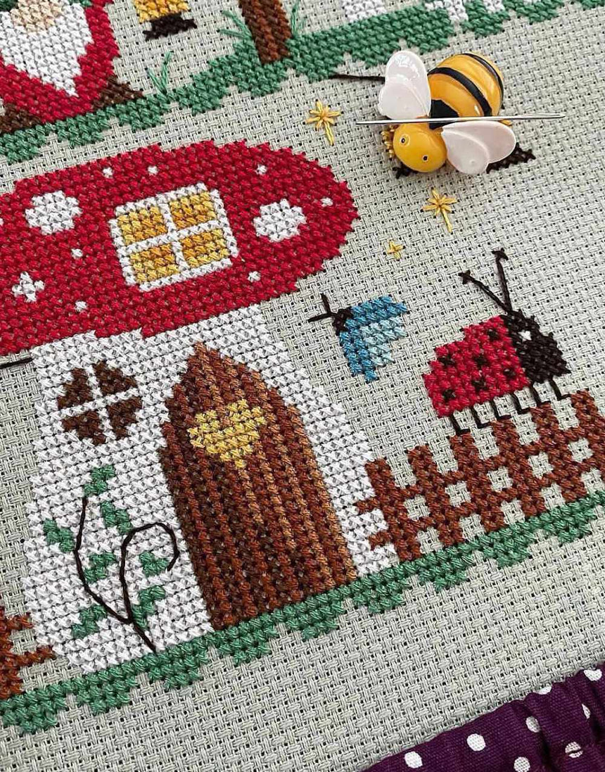 Gnomeville Cross Stitch Kit, Little Dove Designs