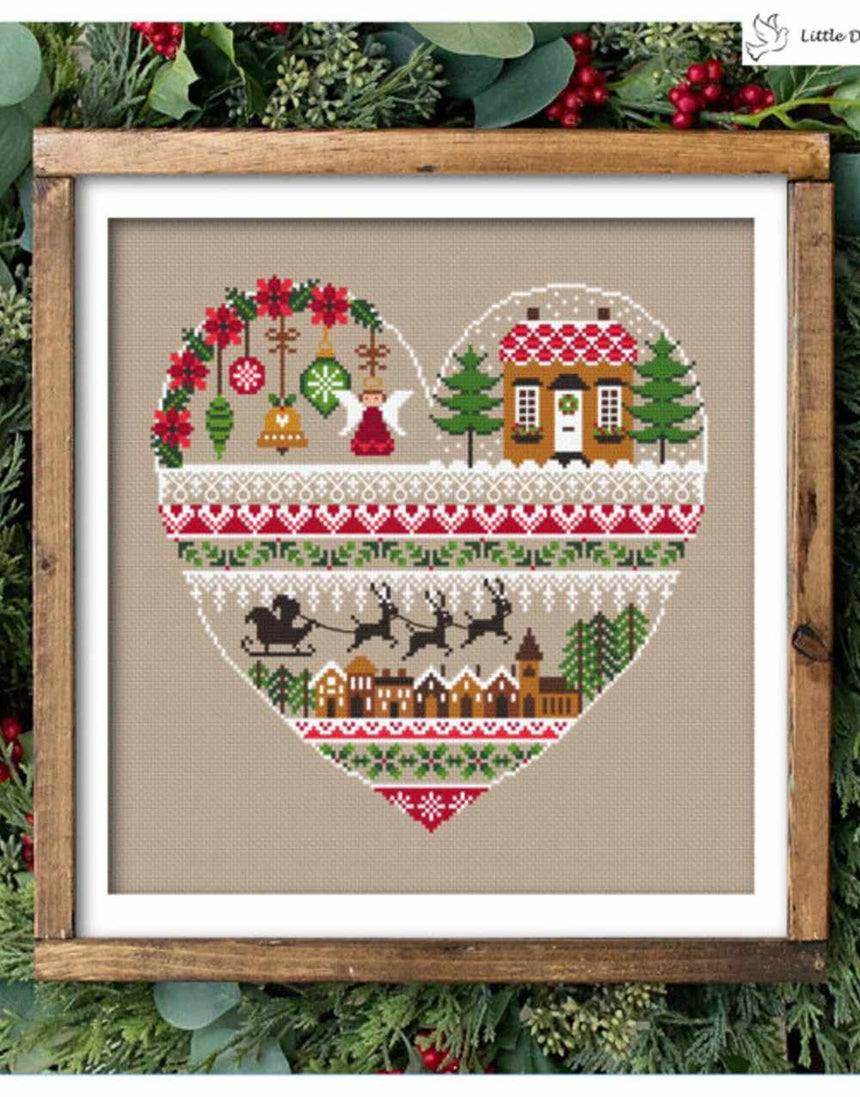 Heart of Christmas Cross Stitch Kit, Little Dove Designs