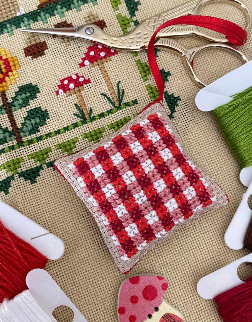 Toadstool Scissor Fob Cross Stitch Kit, Little Dove Designs