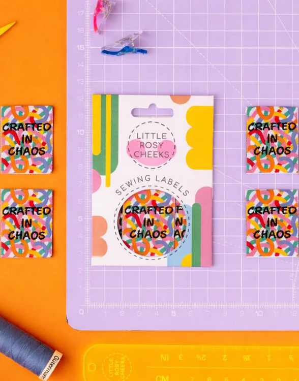 Crafted in Chaos, Woven Sewing Labels - Pack of  4 - Little Rosy Cheeks