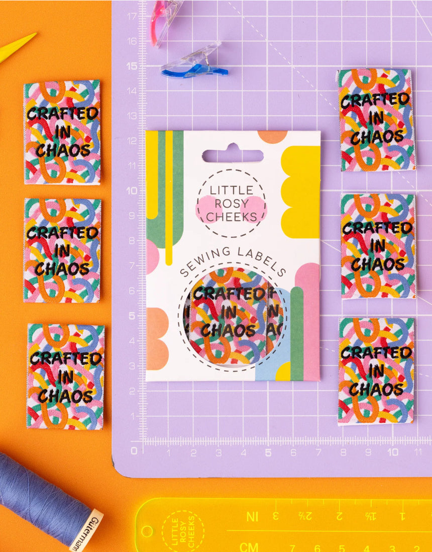 Crafted in Chaos, Woven Sewing Labels - Pack of  6 - Little Rosy Cheeks