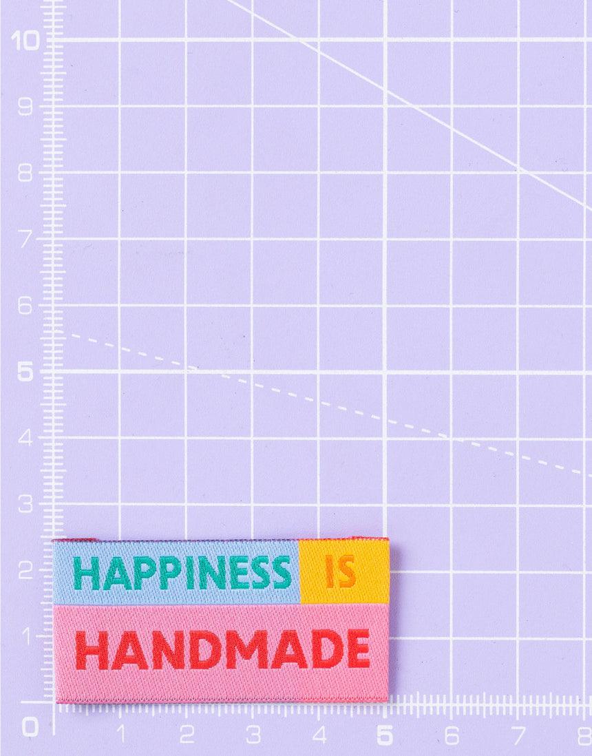 Happiness is Handmade, Woven Sewing Labels - Pack of 6