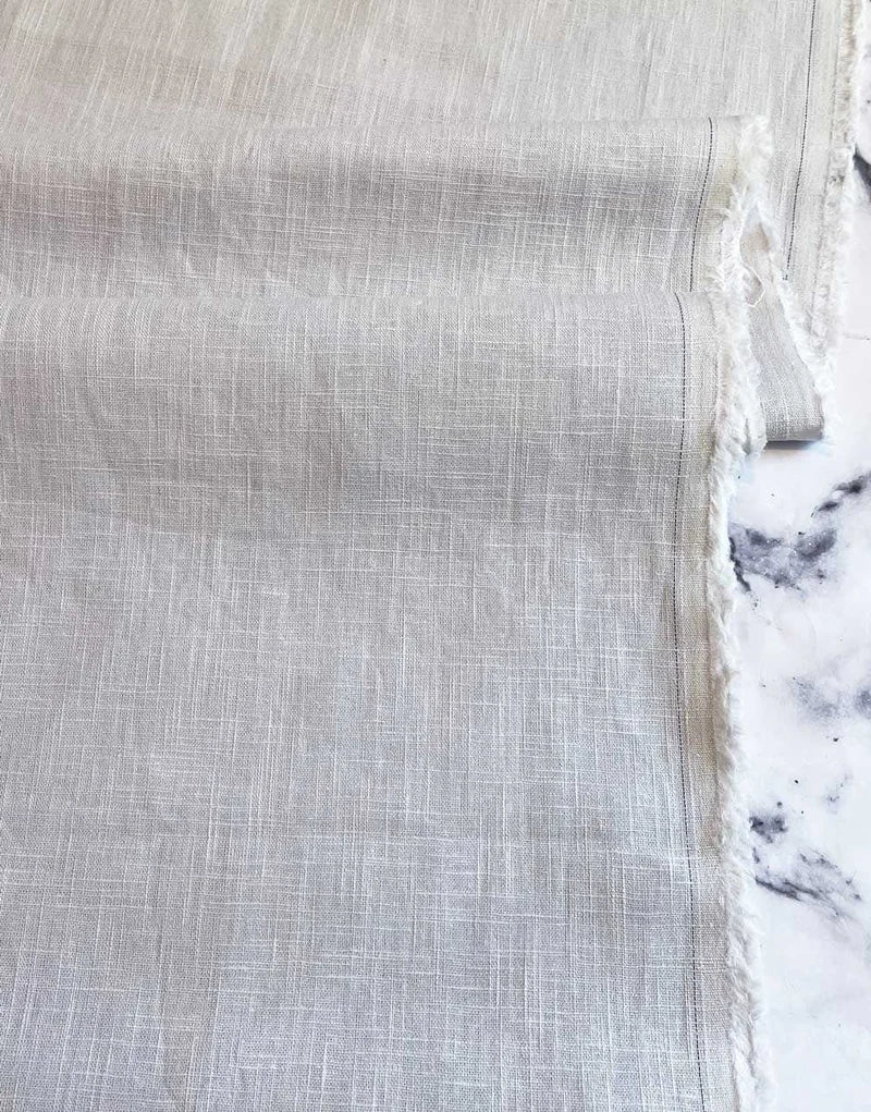 Remnant 1.8m - Silver Washed Linen-Handle Fabric