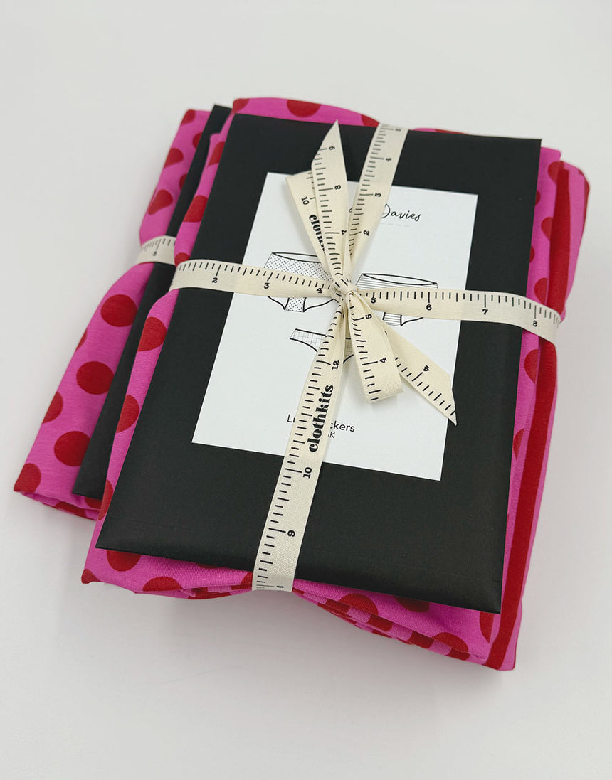 Lulu Knickers Double Pack Sewing Kit, Spot & Stripe Cotton Jersey (Sizes 8–24)