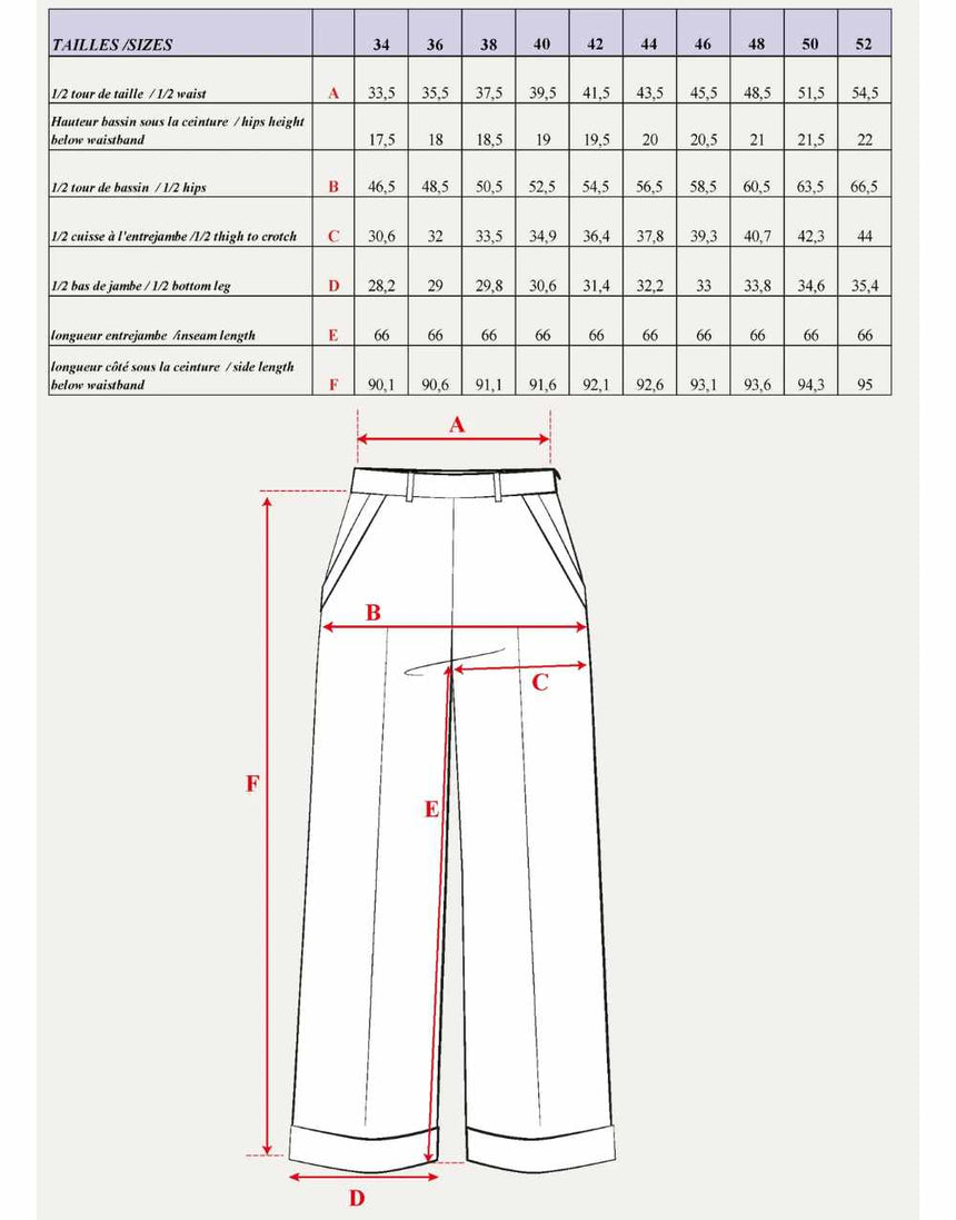 Récif Trousers Sewing Pattern, Maison Fauve