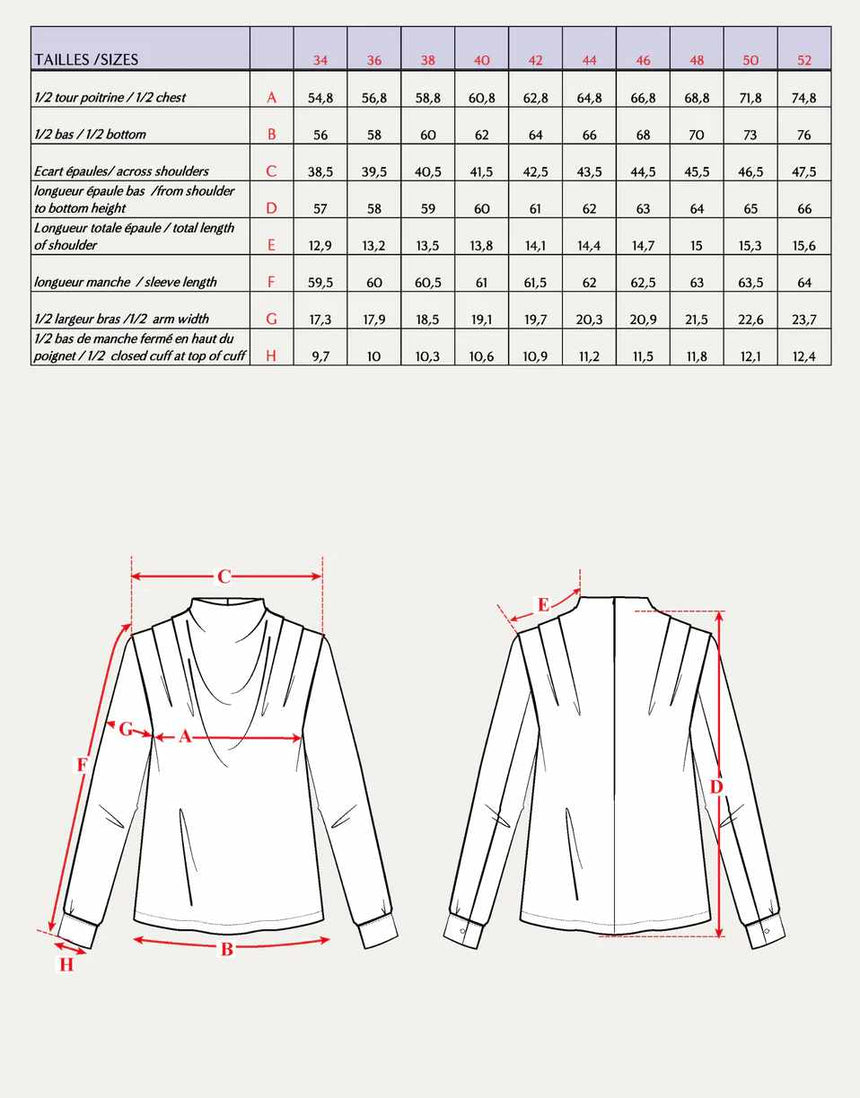 Tempête Blouse Sewing Pattern, Maison Fauve