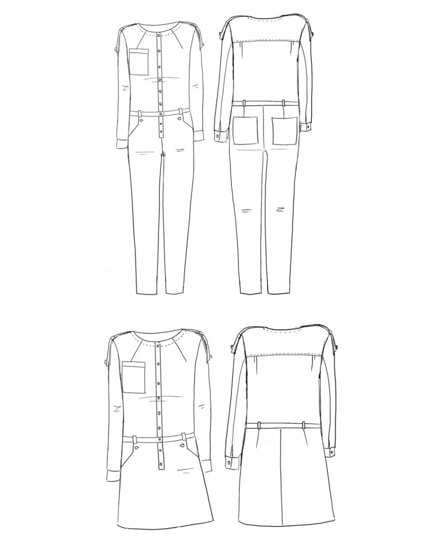 Vipère Jumpsuit & Dress Sewing Pattern, Maison Fauve