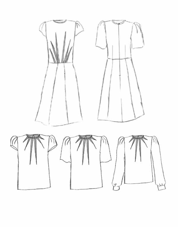 Zenith Blouse & Dress Sewing Pattern, Maison Fauve