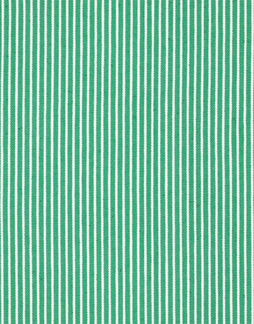 Green Striped Denim Yarn Dyed Fabric