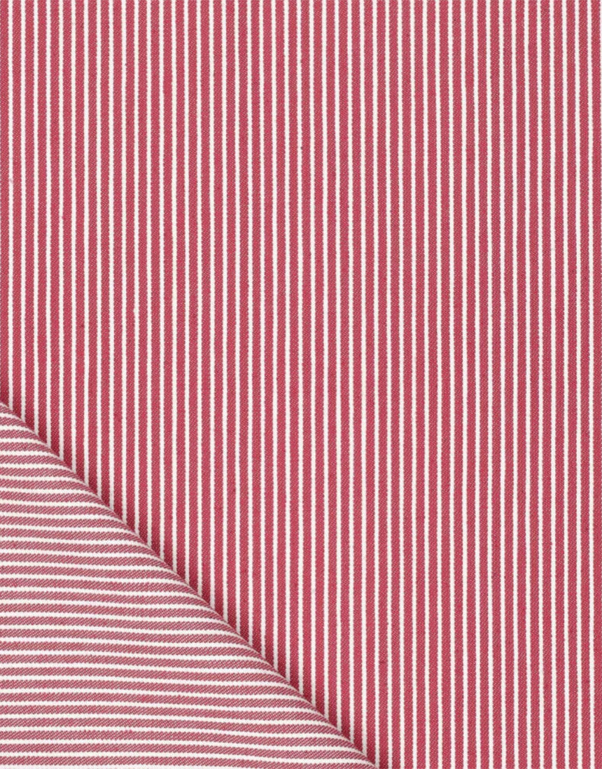 Red Striped Denim Yarn Dyed Fabric