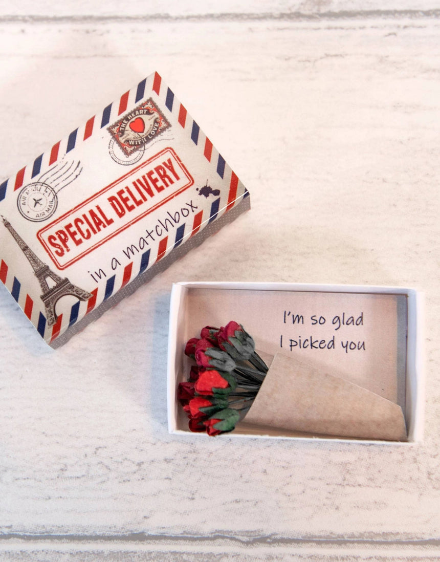 Special Delivery Dozen Roses in a Matchbox