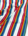 Ecru Rainbow Mexican Striped Fabric