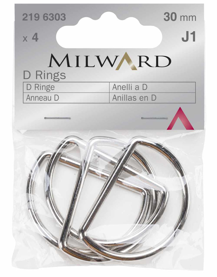 D-Rings 30mm Set of 4, Silver