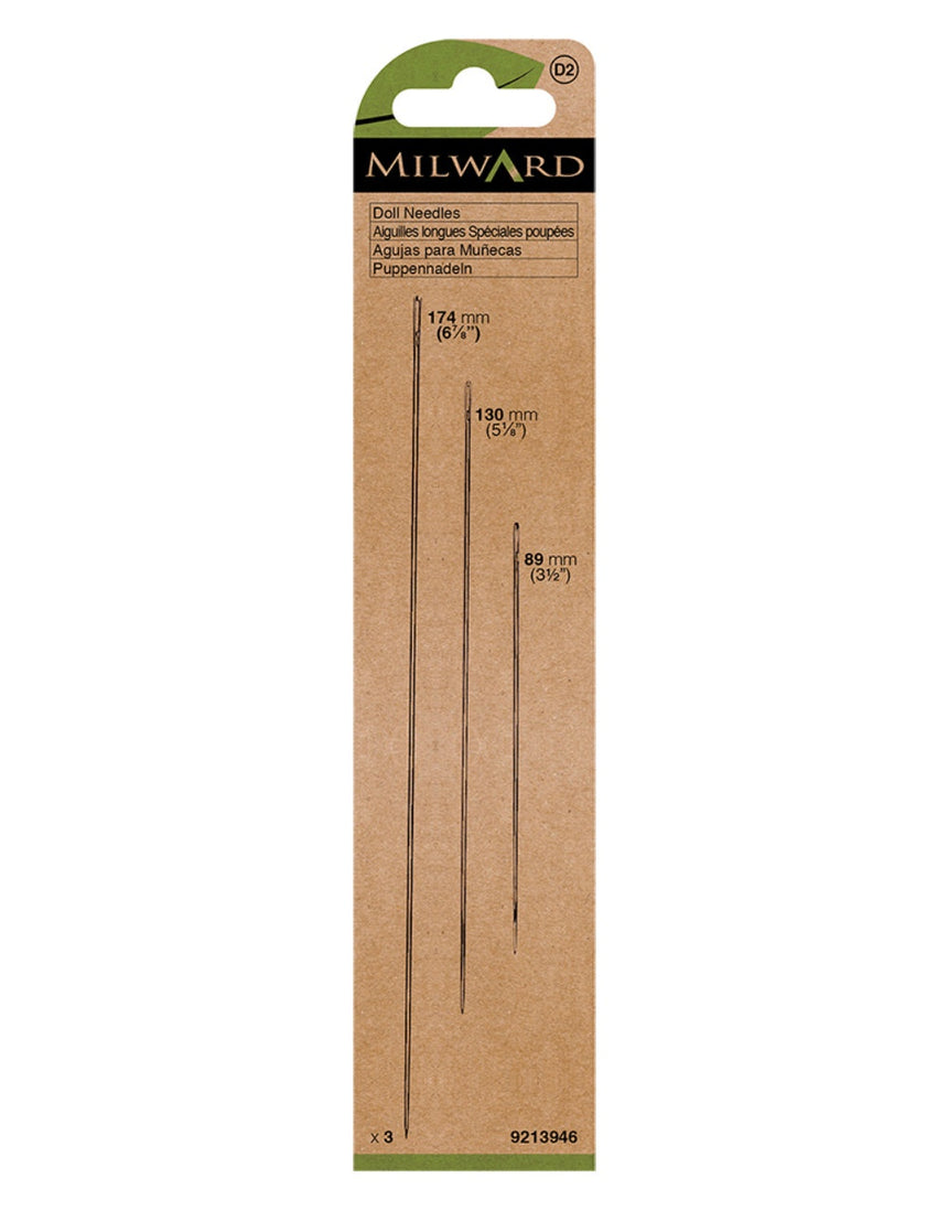 Milward Green Hand Sewing Needles - Doll