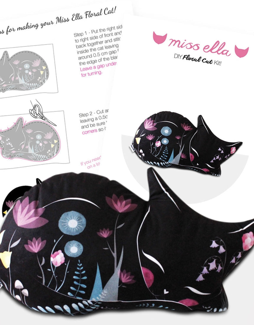 Cat Cushion Sewing Kit, Miss Ella