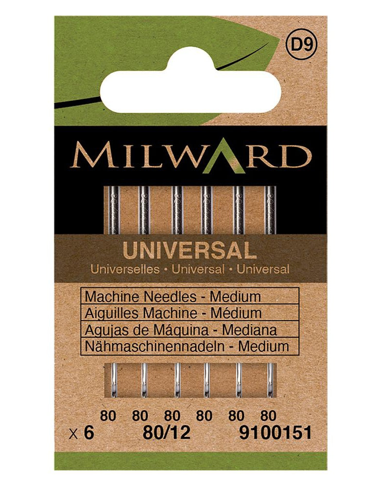 Milward Green Sewing Machine Needles - Universal Medium 80/12