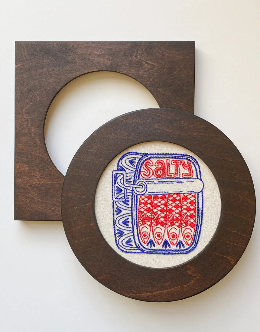 Circular Embroidery Hoop Wooden Frame for 6" Hoops, Modern Hoopla