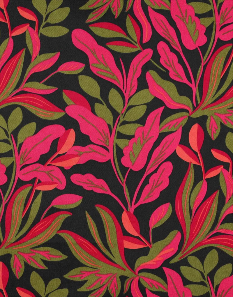 Remnant 3m - Lush Leaves Cotton Sateen Fabric, Nerida Hansen