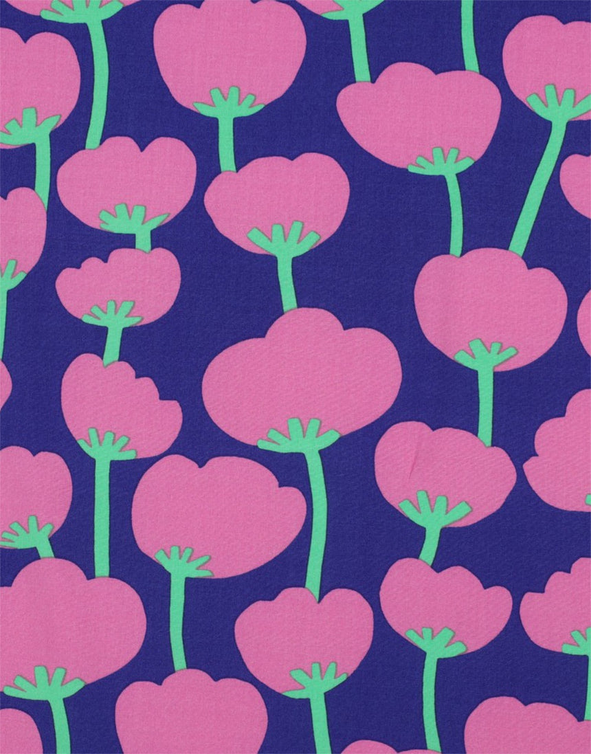 Blue & Pink Poppies Lenzing Ecovero Fabric, Nerida Hansen