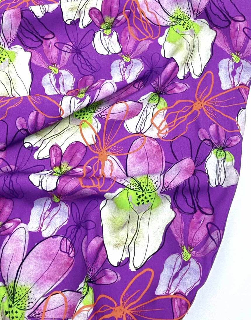 Purple Mr Beardy EcoVero Viscose Fabric, Nerida Hansen