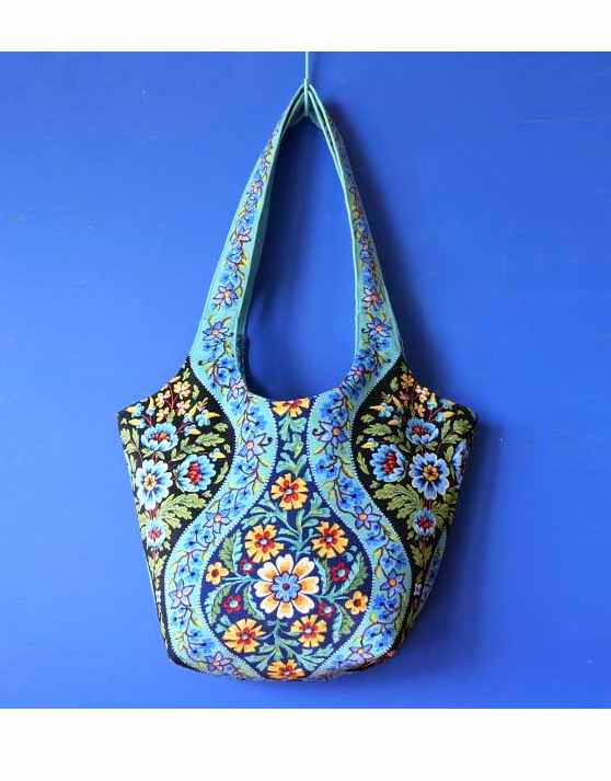 Blue Alcazar Velvet Trapeze Bag Sewing Kit, Odile Bailloeul