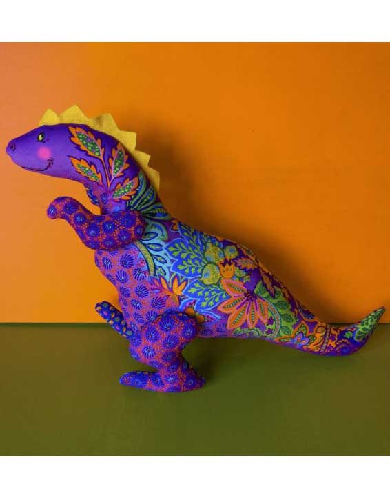 Purple Eliosaure Dinosaur Velvet Sewing Kit, Odile Bailloeul