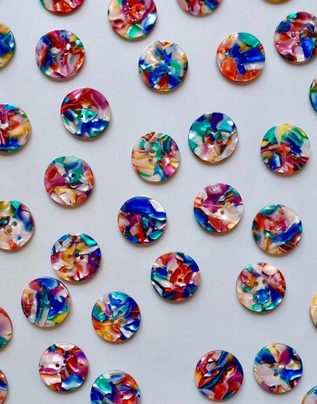 Pigeon Wishes Buttons 15mm Kaleidoscope 25mm Buttons, Set of 6 15407