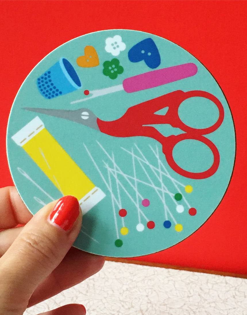 Sewing Melamine Coaster, Poppekins